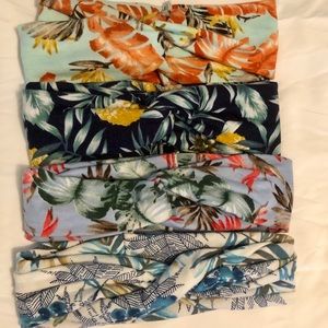 4-pack floral boho headbands